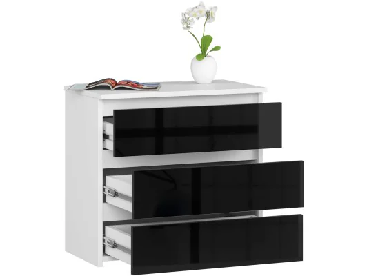 SZAFKA NOCNA CL3 60 cm PK BIAŁA / CZARNY POŁYSK