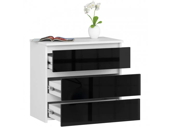 SZAFKA NOCNA CL3 60 cm PK BIAŁA / CZARNY POŁYSK