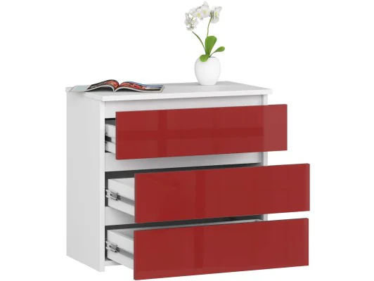 SZAFKA NOCNA CL3 60 cm PK BIAŁA / CZERWONY POŁYSK