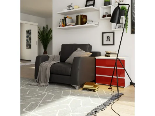 SZAFKA NOCNA CL3 60 cm PK BIAŁA / CZERWONY POŁYSK