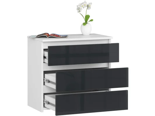 SZAFKA NOCNA CL3 60 cm PK BIAŁA / GRAFIT POŁYSK