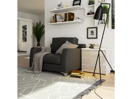 SZAFKA NOCNA CL3 60 cm PK BIAŁA / METALIK POŁYSK