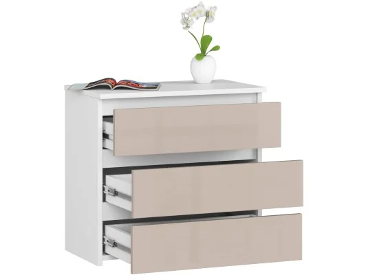 SZAFKA NOCNA CL3 60 cm PK BIAŁA / CAPPUCCINO POŁYSK