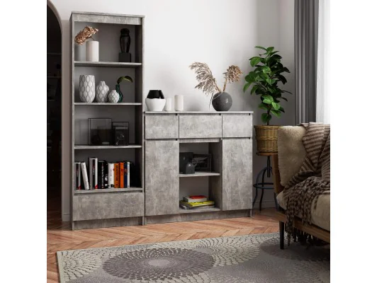 KOMODA K100 2D 3SZ 1P PK BETON