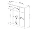 KOMODA K100 2D 3SZ 1P PK BETON / BIAŁY