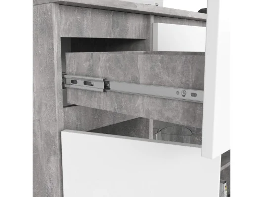 KOMODA K100 2D 3SZ 1P PK BETON / BIAŁY