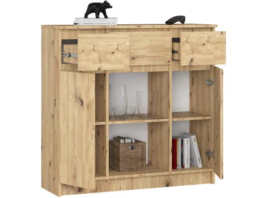 KOMODA K100 2D 3SZ 1P PK DĄB ARTISAN