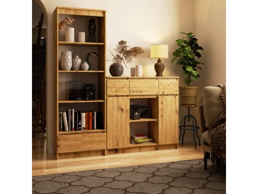 KOMODA K100 2D 3SZ 1P PK DĄB ARTISAN