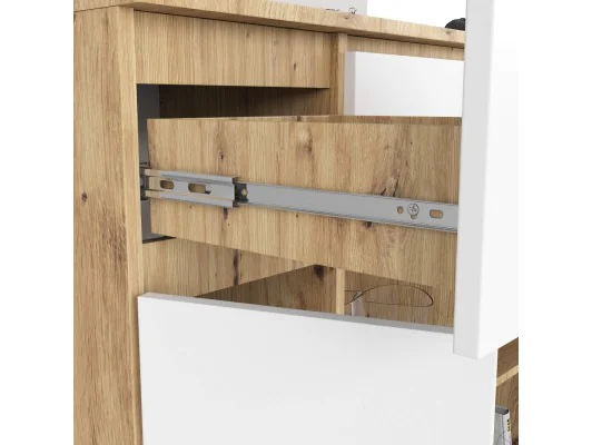 KOMODA K100 2D 3SZ 1P PK DĄB ARTISAN / BIAŁY