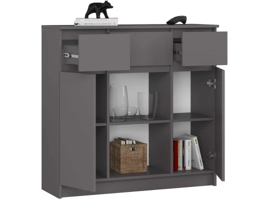 KOMODA K100 2D 3SZ 1P PK GRAFIT SZARY