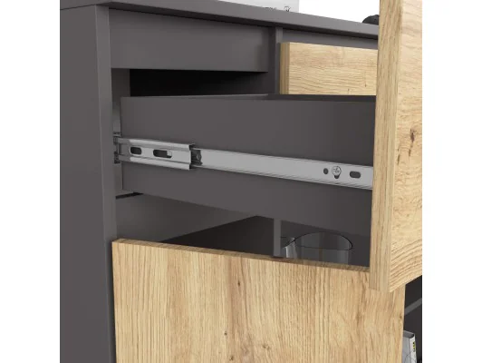 KOMODA K100 2D 3SZ 1P PK GRAFIT SZARY / DĄB ARTISAN