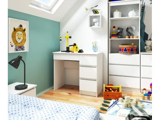 BIURKO KOMPUTEROWE A-7 90 cm PRAWE PK BIAŁE