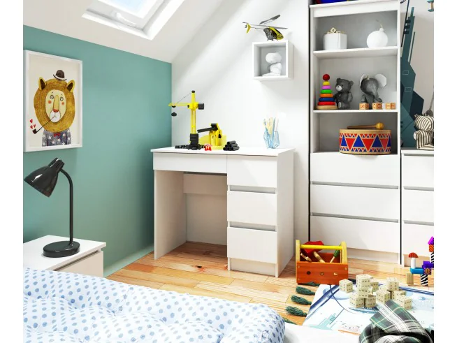 BIURKO KOMPUTEROWE A-7 90 cm PRAWE PK BIAŁE