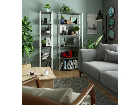 REGAŁ METALOWY LOFT 400 BIAŁY/SZARY