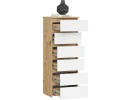 KOMODA CL6 PK DĄB ARTISAN / BIAŁA