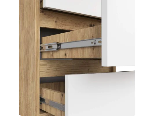 KOMODA CL6 PK DĄB ARTISAN / BIAŁA