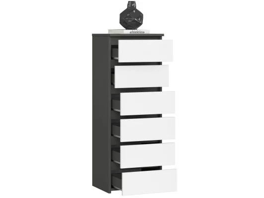 KOMODA CL6 GRAFIT SZARY / BIAŁA