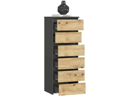 Zobacz KOMODA CL6 GRAFIT SZARY / DĄB ARTISAN KOMODA CL6 GRAFIT SZARY / DĄB ARTISAN