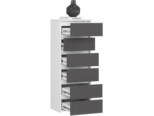 Zobacz KOMODA CL6 PK BIAŁA / SZARA KOMODA CL6 PK BIAŁA / SZARA