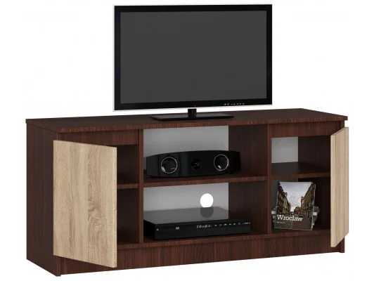 Zobacz SZAFKA RTV 120 cm 2D 1P WENGE / SONOMA SZAFKA RTV 120 cm 2D 1P WENGE / SONOMA