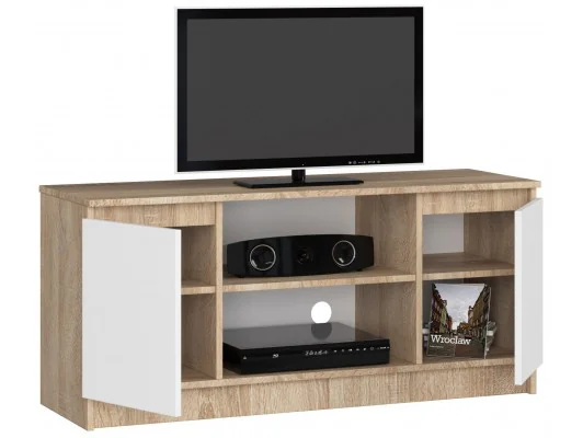 SZAFKA RTV 120 cm 2D 1P SONOMA / BIAŁA