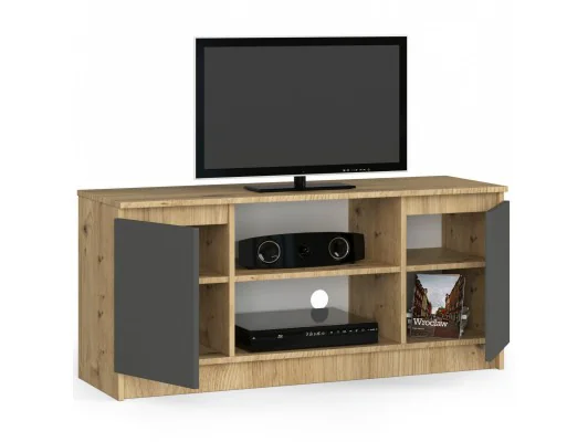 KOMODA RTV K120 2D 1P CLP DĄB ARTISAN / SZARY