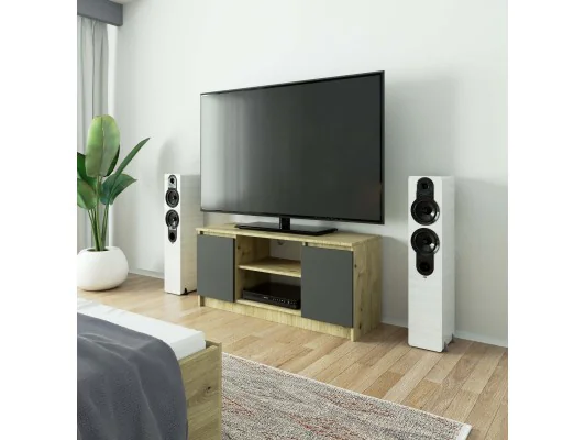 KOMODA RTV K120 2D 1P CLP DĄB ARTISAN / SZARY