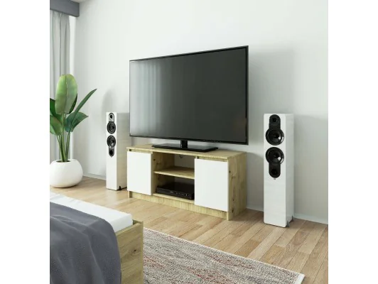 KOMODA RTV K120 2D 1P CLP DĄB ARTISAN / BIAŁY