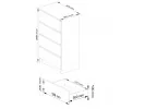 KOMODA K 60 cm 4 SZUFLADY PK SONOMA / BIAŁA