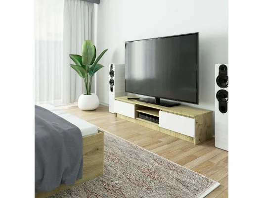 KOMODA RTV K160 CLP DĄB ARTISAN / BIAŁY