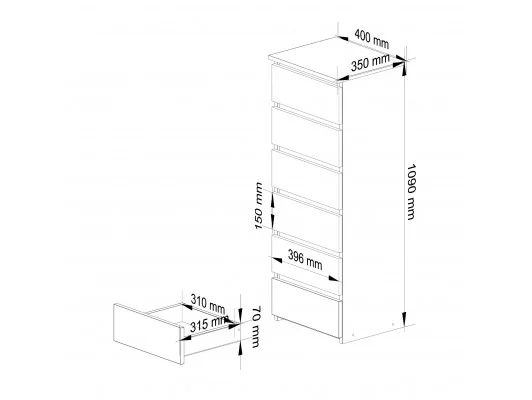 Zobacz KOMODA CL6 PK DĄB ARTISAN KOMODA CL6 PK DĄB ARTISAN