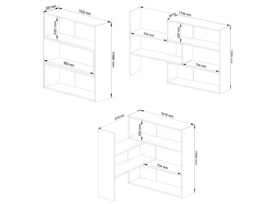 Regał przestawny mini TWIST - dąb sonoma