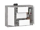 KOMODA K100 2D 3SZ PK BETON / BIAŁY