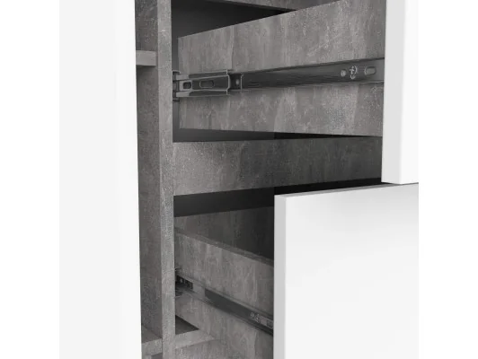 KOMODA K100 2D 3SZ PK BETON / BIAŁY