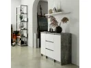 KOMODA K100 2D 3SZ PK BETON / BIAŁY