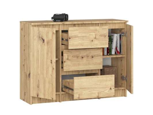 Zobacz KOMODA K100 2D 3SZ PK DĄB ARTISAN KOMODA K100 2D 3SZ PK DĄB ARTISAN