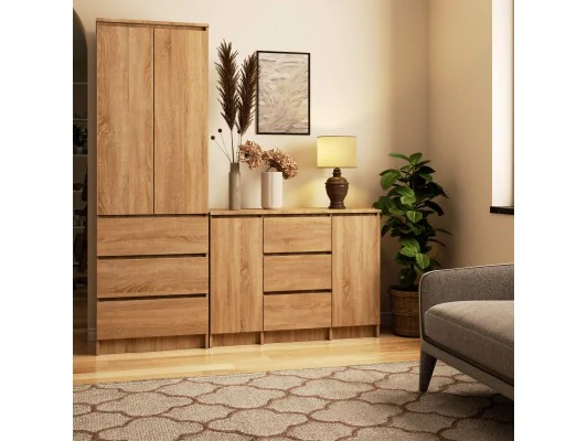 KOMODA K100 2D 3SZ PK DĄB SONOMA