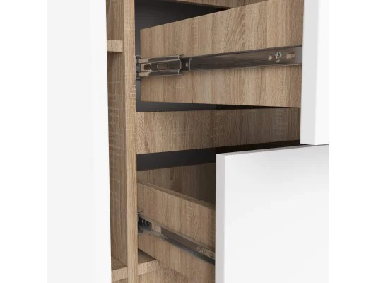 KOMODA K100 2D 3SZ PK DĄB SONOMA / BIAŁY