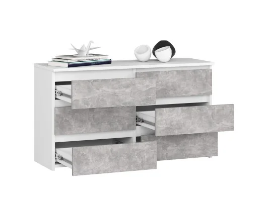 Zobacz KOMODA CL100 6SZ PK BIAŁA / BETON KOMODA CL100 6SZ PK BIAŁA / BETON