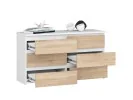 KOMODA CL100 6SZ PK BIAŁA / DĄB SONOMA