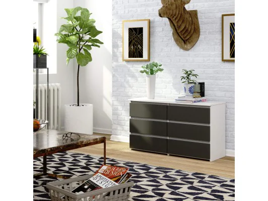 KOMODA CL100 6SZ PK BIAŁA / SZARA