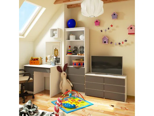 KOMODA CL100 6SZ PK BIAŁA / SZARA