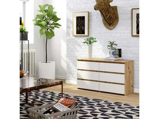 KOMODA CL100 6SZ PK DĄB SONOMA / BIAŁA