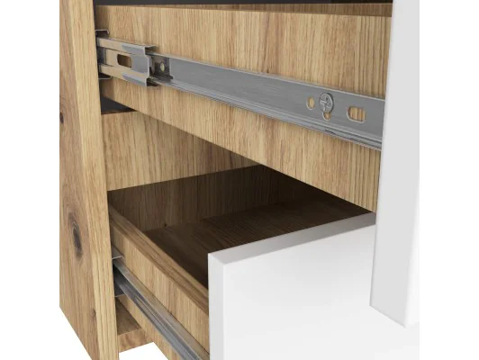 KOMODA CL100 6SZ PK DĄB ARTISAN / BIAŁA