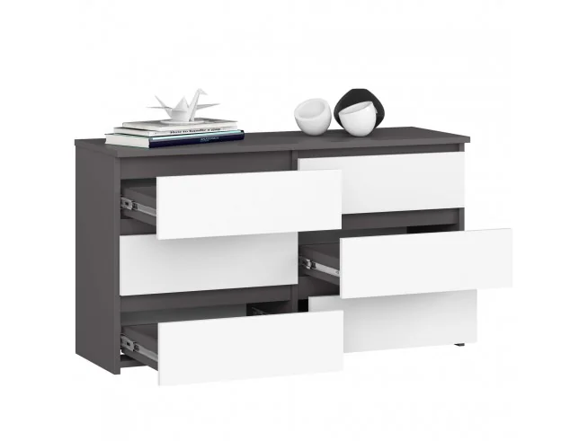 KOMODA CL100 6SZ PK SZARA / BIAŁA
