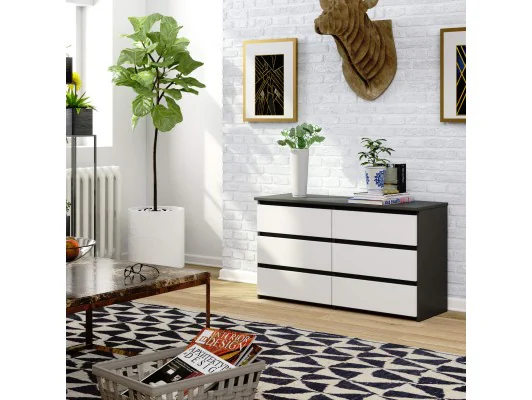 KOMODA CL100 6SZ PK SZARA / BIAŁA