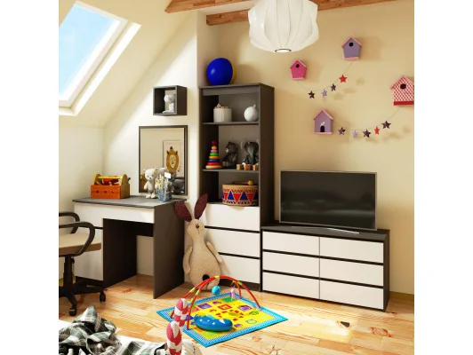 KOMODA CL100 6SZ PK SZARA / BIAŁA