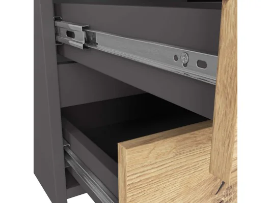 KOMODA CL100 6SZ PK SZARA / DĄB ARTISAN