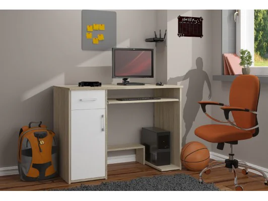 BIURKO JAY PK DĄB SONOMA / BIAŁY