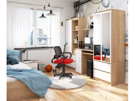 BIURKO JAY PK DĄB SONOMA / BIAŁY